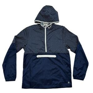 BONOBOS Fielder Polka Dot Lightweight Anorak Jacket Blue White Size XS Mens